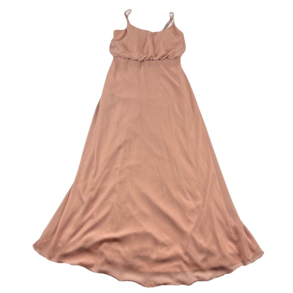 Birdy Grey Bridesmaid Dress Spaghetti Strap Chiffon Terracotta Pockets Small